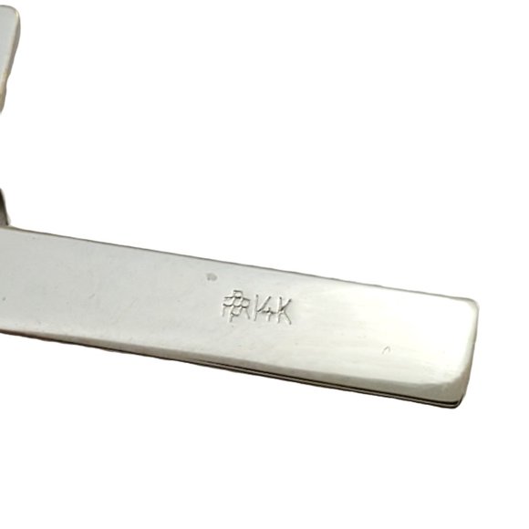 Vintage 14K White Gold Chain With Cross #12071 - Picture 4 of 4